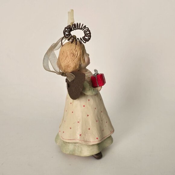 Angel Ornament Christmas Pageant Girl Gift Star Wand Halo Wings Holiday Ceramic - Picture 2 of 7
